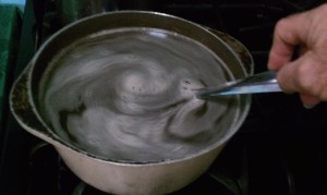 Preparing the sugar for the wine making